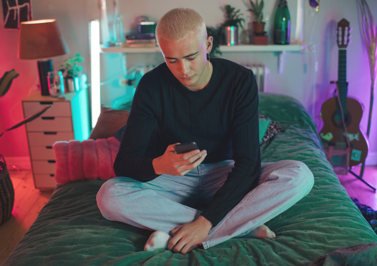 Person checking phone